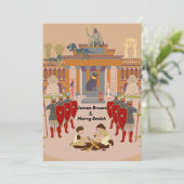 Museumsgeschichte Dinosaur Liebe Kinder Hochzeit Einladung (Stehend Vorderseite)