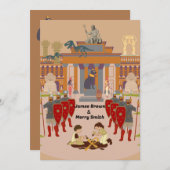 Museumsgeschichte Dinosaur Liebe Kinder Hochzeit Einladung (Vorne/Hinten)