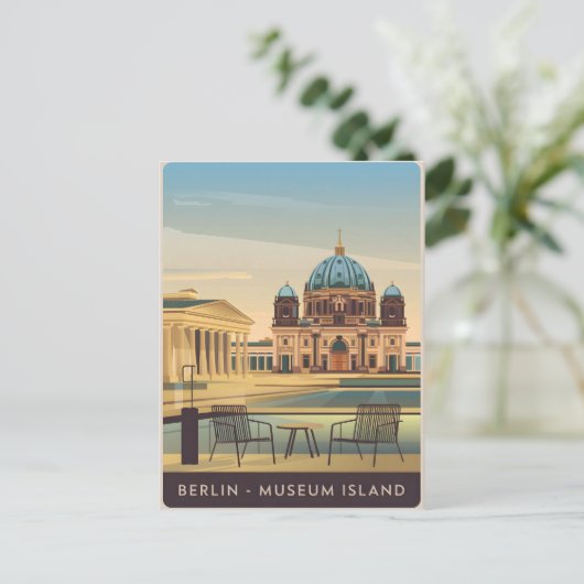 Museumsinsel Vintag Postkarte (Stehend Vorderseite)