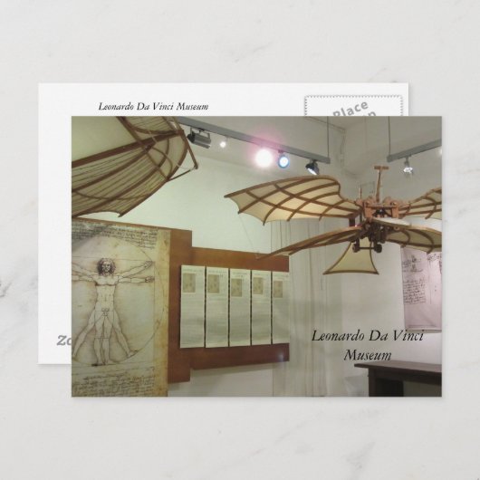 Museumsstücke Leonardo Da Vinci Postkarte (Vorne/Hinten)