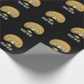 Mush-tache Funny Moustach Mushroom Pun Dark BG Geschenkpapier (Ecke)