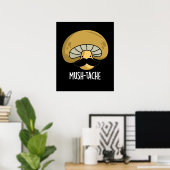 Mush-tache Funny Moustach Mushroom Pun Dark BG Poster (Heimbüro)