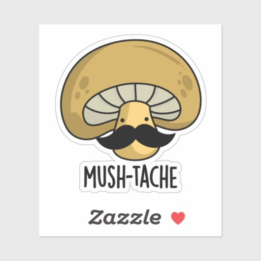 Mush-tache Funny Moustach Pilzpun Aufkleber (Blatt)