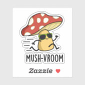 Mush-vroom Funny Fast Mushroom Pun Aufkleber (Blatt)
