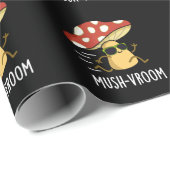 Mush-vroom Funny Fast Mushroom Pun Dark BG Geschenkpapier (Rolleneckpunkt)
