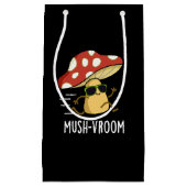 Mush-vroom Funny Fast Mushroom Pun Dark BG Kleine Geschenktüte (Vorderseite)
