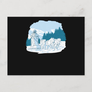 Mushing Sled Dog Racing Husky Sledding Postkarte