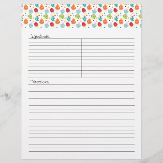 Mushroms Rezept Letterhead (Vorderseite)