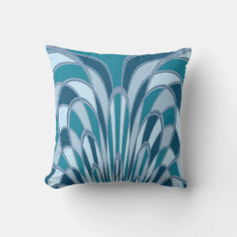 Mushroom Abstrakt - Art Deco - Sea Blue Kissen