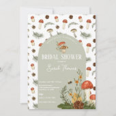 Mushroom and Wild Blume Brautparty Einladung (Vorderseite)