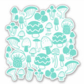 Mushroom Aquamarin Aufkleber (Vorderseite)