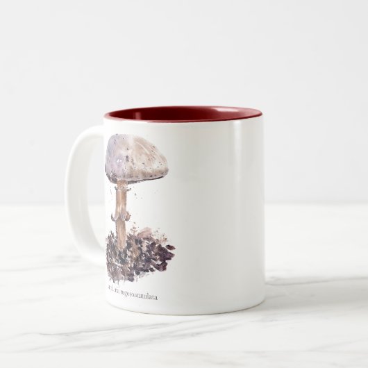 Mushroom-Aquarell Zweifarbige Tasse (Vorderseite Links)