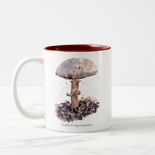 Mushroom-Aquarell Zweifarbige Tasse (Links)