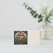 Mushroom Art Business Cards Visitenkarte (Stehend Vorderseite)