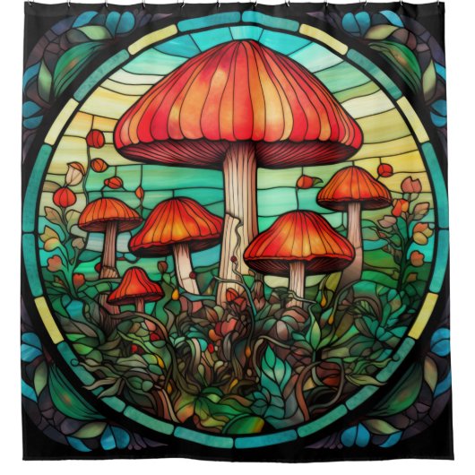 Mushroom Art Duschvorhang (Vorderseite)