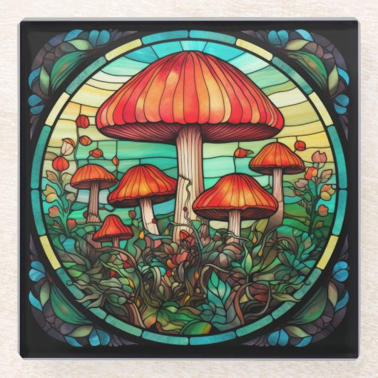 Mushroom Art Glass Untersetzer (Vorderseite)