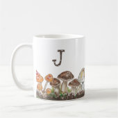 Mushroom Art Herbst Natumn Mongram Kaffeetasse (Links)