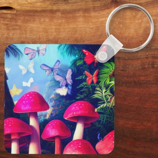 Mushroom Art Schlüsselanhänger (Rückseite)