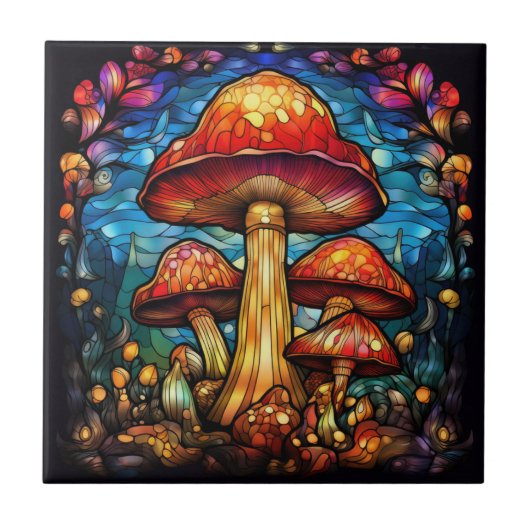 Mushroom Art Tile Fliese (Vorderseite)