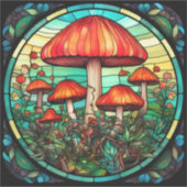 Mushroom Art Vinyl Sticker (Vorderseite)