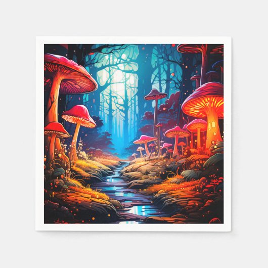 Mushroom Artwork Serviette (Vorderseite)
