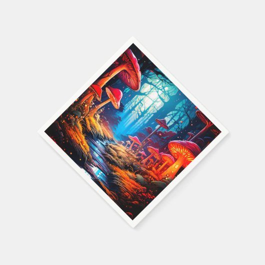 Mushroom Artwork Serviette (Ecke)