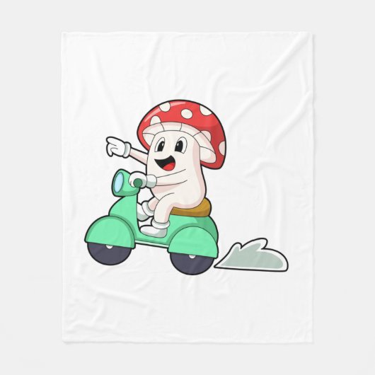 Mushroom as Biker with Scooter.PNG Fleecedecke (Vorderseite)