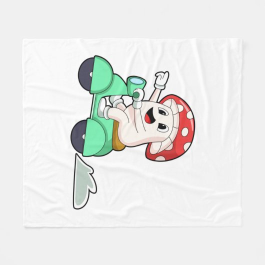Mushroom as Biker with Scooter.PNG Fleecedecke (Vorderseite (Horizontal))