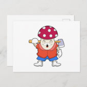 Mushroom as Farmer with Axe Postkarte (Vorne/Hinten)