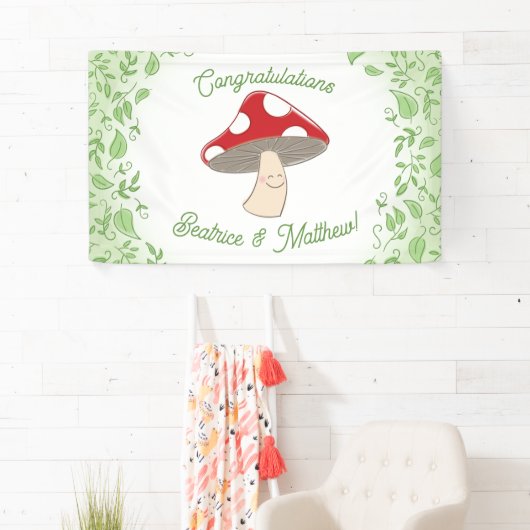 Mushroom Baby Dusche Banner (Insitu)