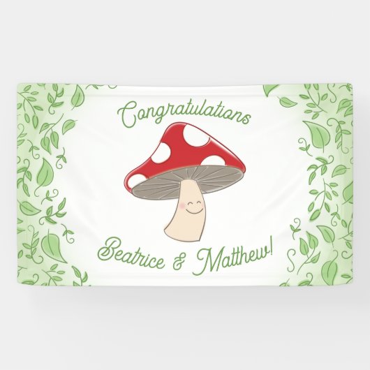 Mushroom Baby Dusche Banner (Horizontal)