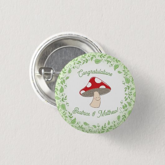 Mushroom Baby Dusche Button (Vorne & Hinten)