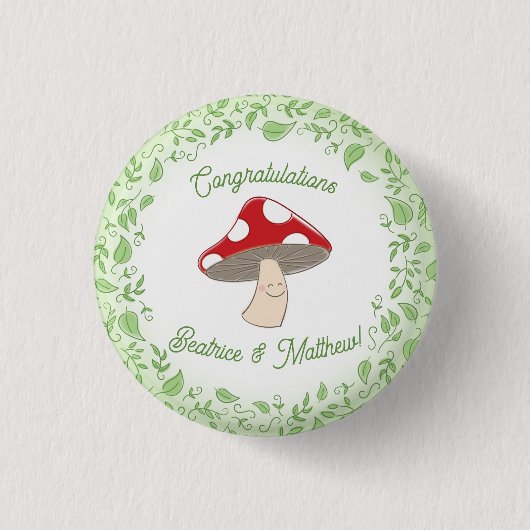Mushroom Baby Dusche Button (Vorderseite)