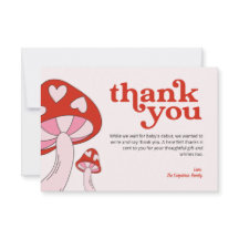 Mushroom Baby Dusche Danke | Rot und Rosa