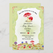 Mushroom Baby Dusche Einladung (Vorne/Hinten)