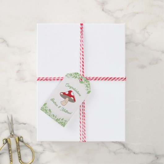 Mushroom Baby Dusche Geschenkanhänger (Mit Garn)