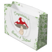 Mushroom Baby Dusche Große Geschenktüte (Rückseite Schrägansicht)