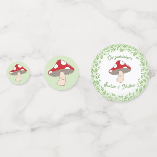 Mushroom Baby Dusche Konfetti (Rückseiten)