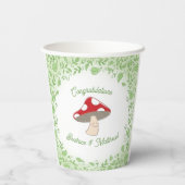 Mushroom Baby Dusche Pappbecher (Rückseite)