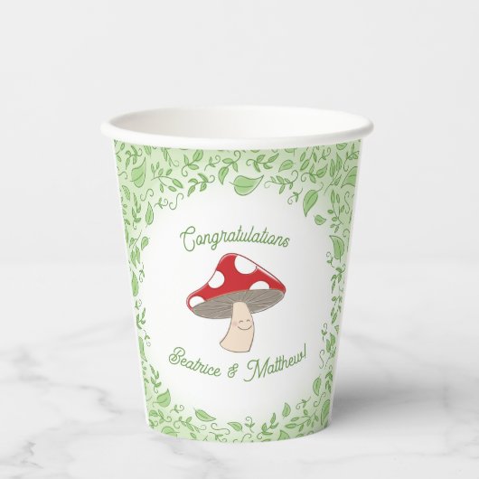 Mushroom Baby Dusche Pappbecher (Vorderseite)