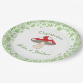 Mushroom Baby Dusche Pappteller (Schrägansicht)