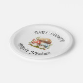 Mushroom Baby Dusche Pappteller (Schrägansicht)