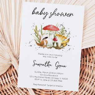Mushroom Baby Shower Einladung
