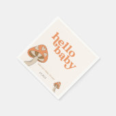 Mushroom Baby Shower Einladung | Orange und Braun Serviette (Ecke)