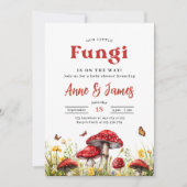 Mushroom Baby Shower Invite, Woodland Little Fungi Einladung (Vorderseite)