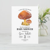 Mushroom Baby Shower Woodland Baby Dusche minimal Einladung (Stehend Vorderseite)