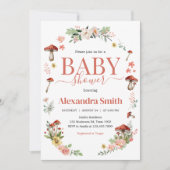 Mushroom Babydusche der verzauberten Wildblume Einladung (Vorderseite)