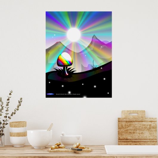 Mushroom-Bergposter Poster (Küche)