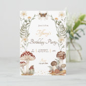 Mushroom Birthday Einladung (Stehend Vorderseite)