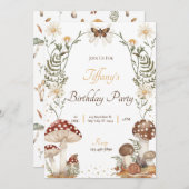 Mushroom Birthday Einladung (Vorne/Hinten)